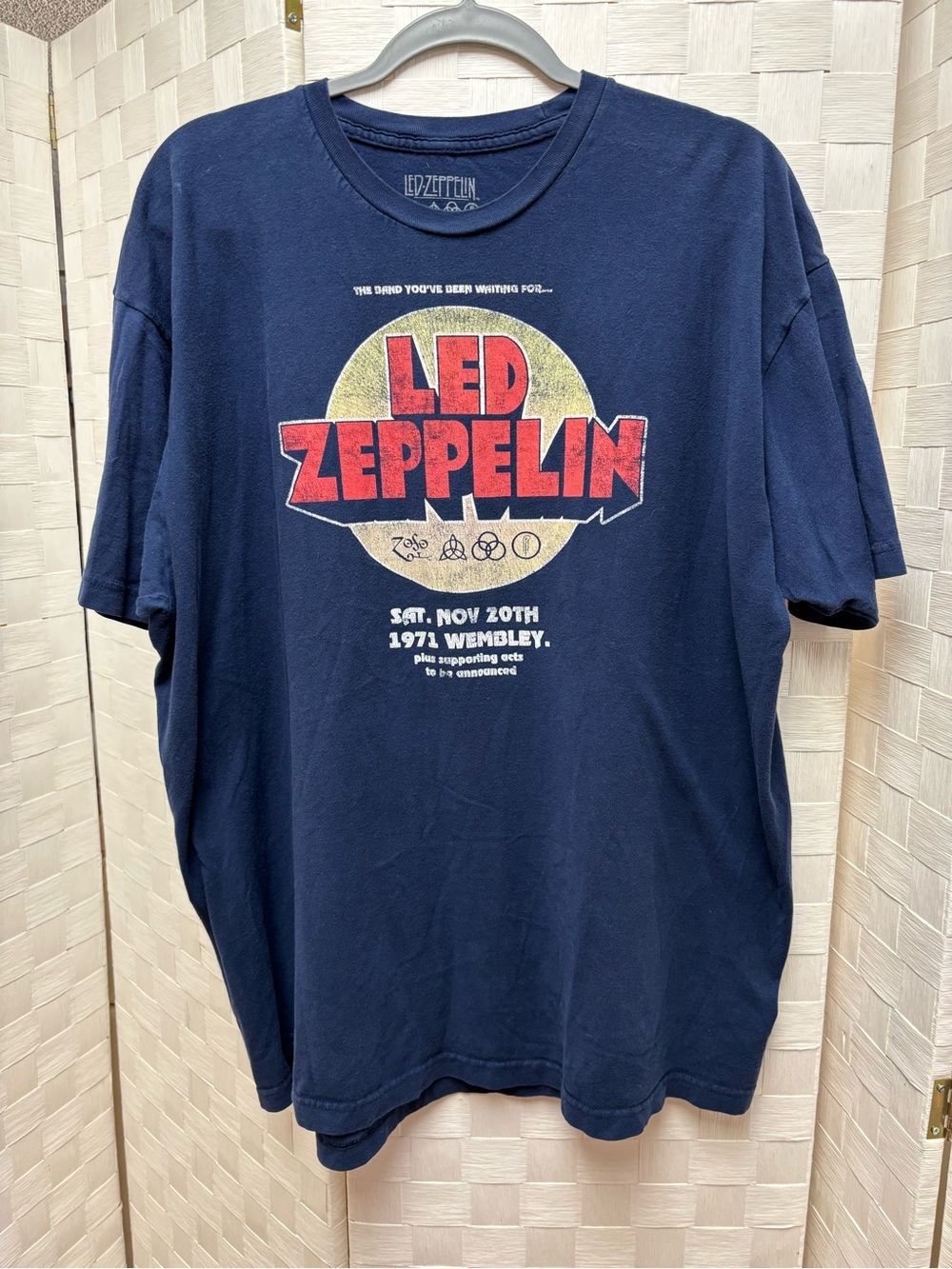 Navy Led Zeppelin Graphic Band Tee - Retro Rock Shirt XXL